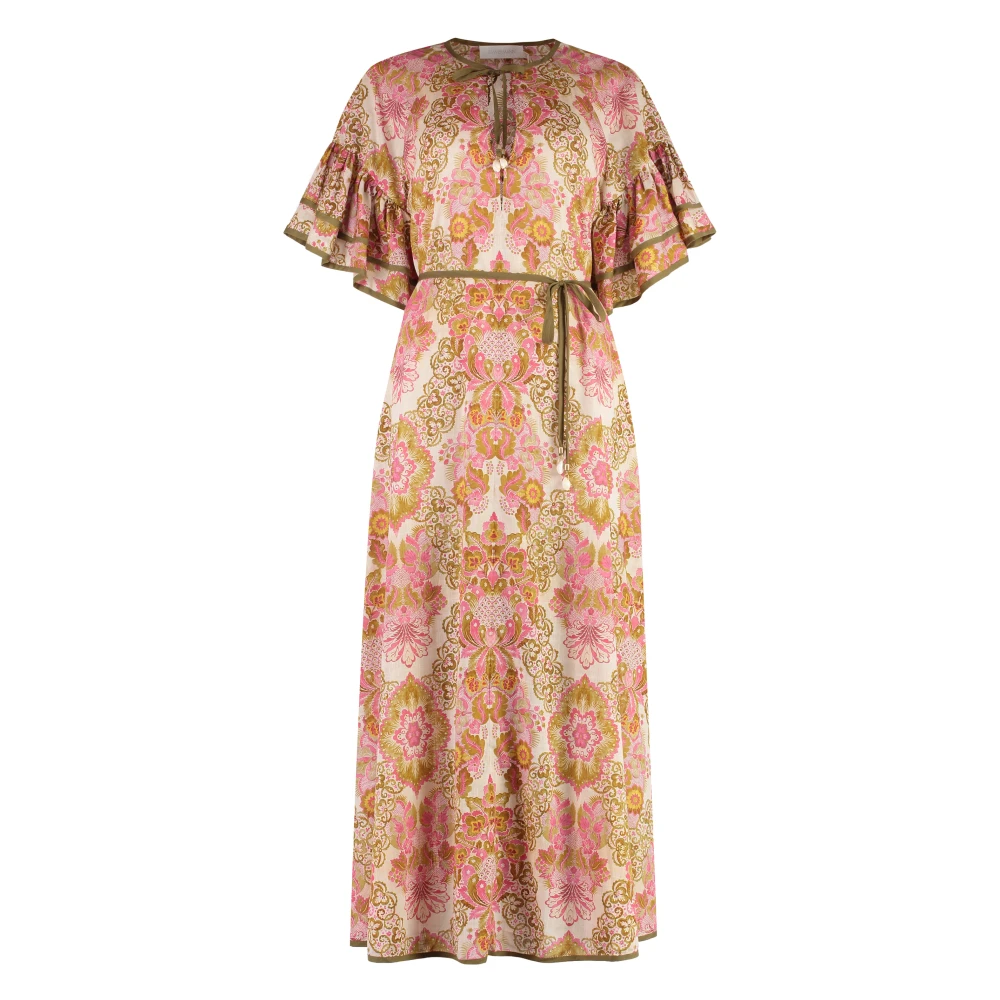 Zimmermann Katoenen jurk met strikbevestiging Multicolor Dames