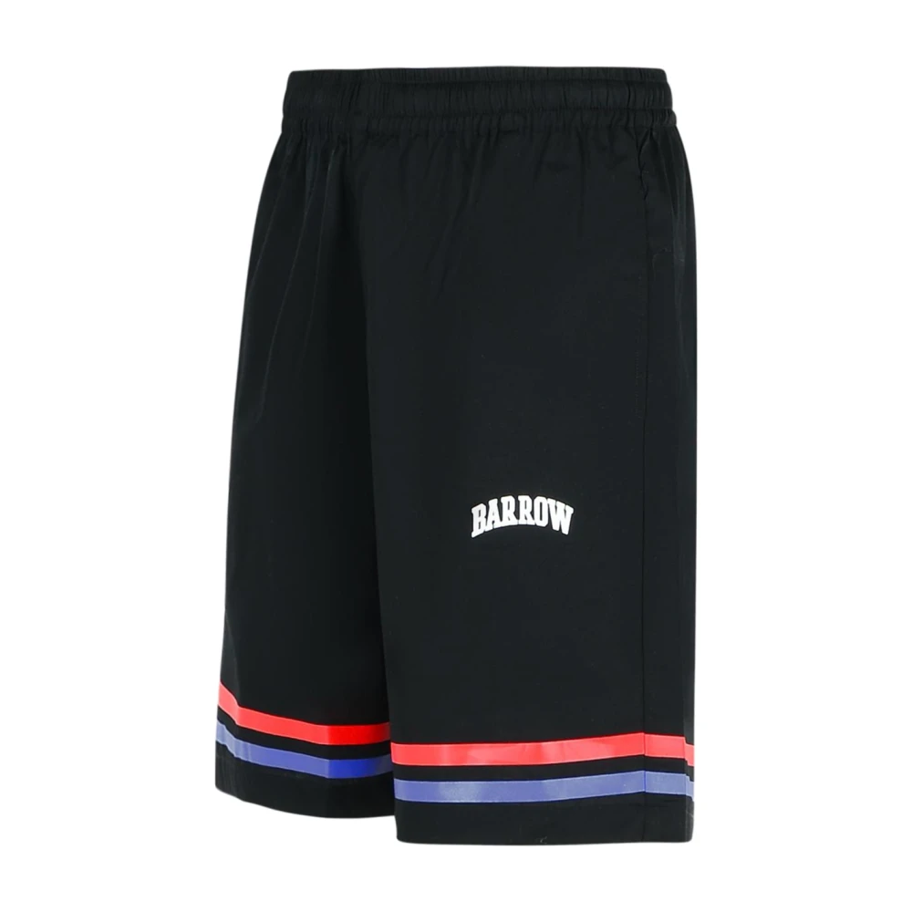 Barrow Zwarte Katoenen Shorts met Trekkoord Taille Black Heren