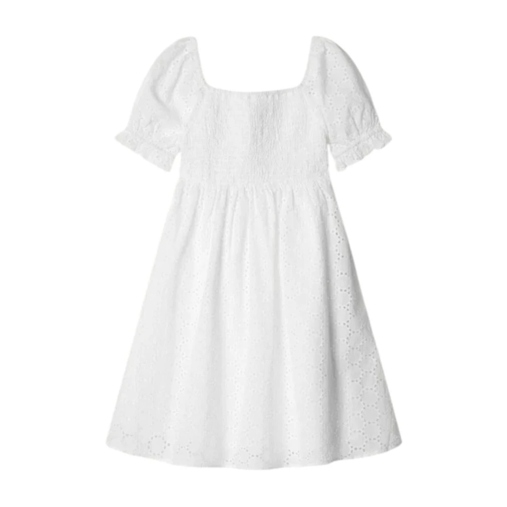 Pepe Jeans Girls White Dresses, 10 Y, Charlotte Dress With Square Neckline