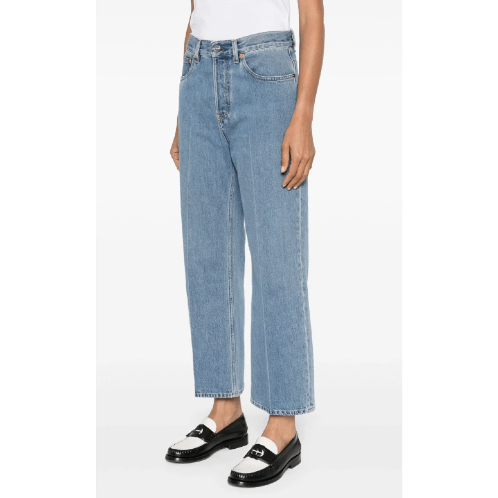 Gucci Blauwe Cropped Denim Jeans Blue Dames