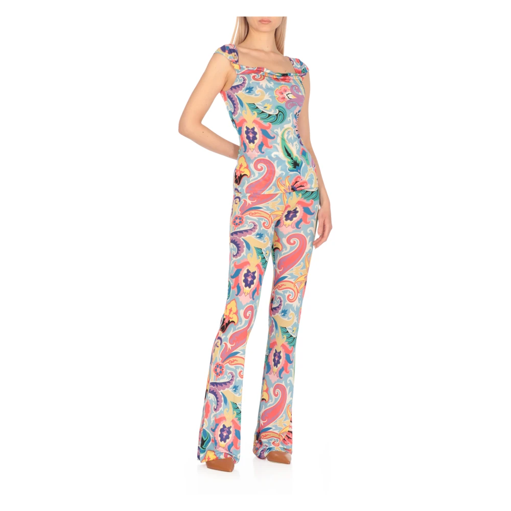ETRO Bloemenpatroon Ronde Hals Top Multicolor Dames