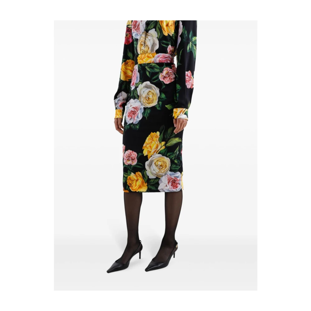 Dolce & Gabbana Hoge Taille Midi Rokken Multicolor Dames