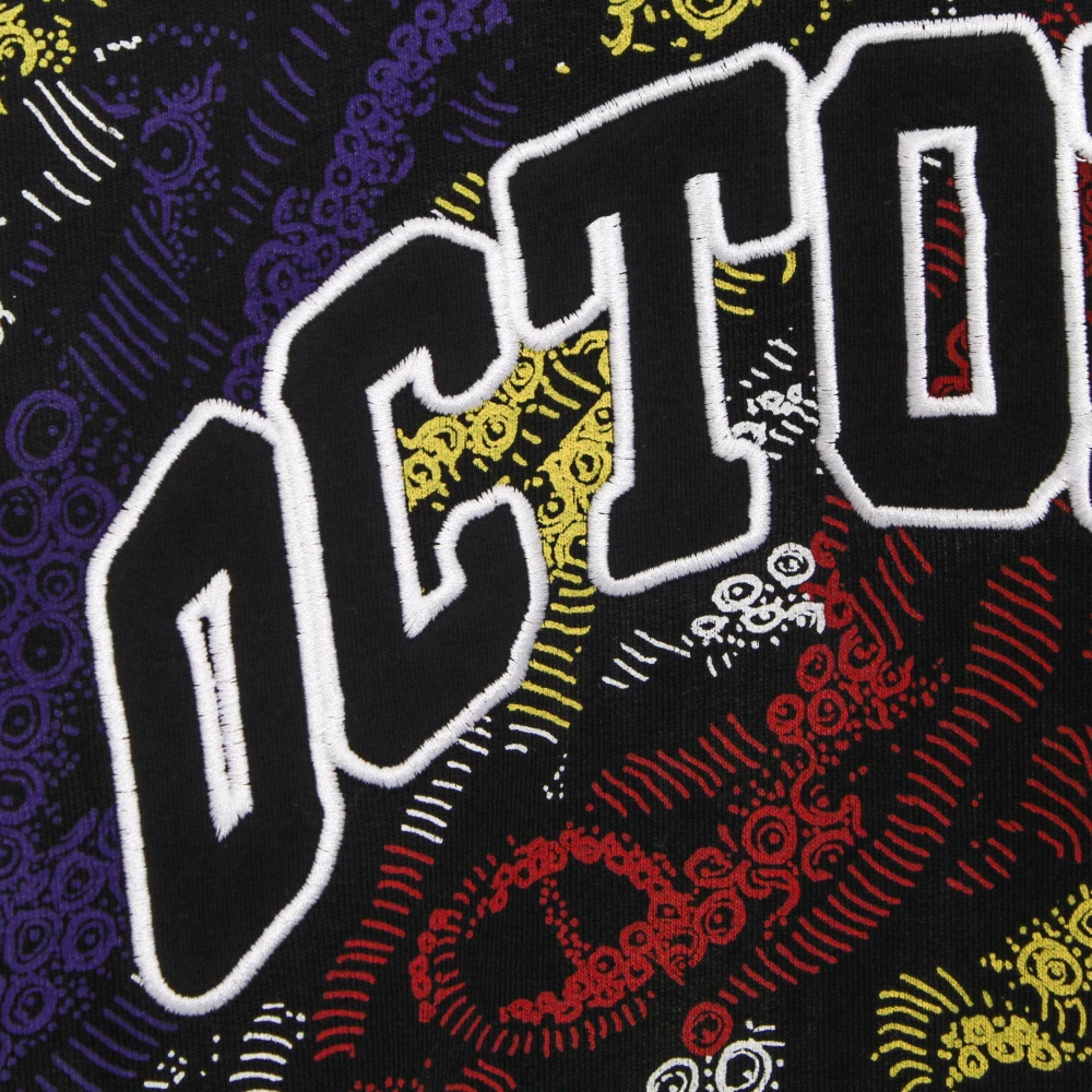Octopus Zwarte Lichtgewicht Hoodie Deco Multicolor Heren