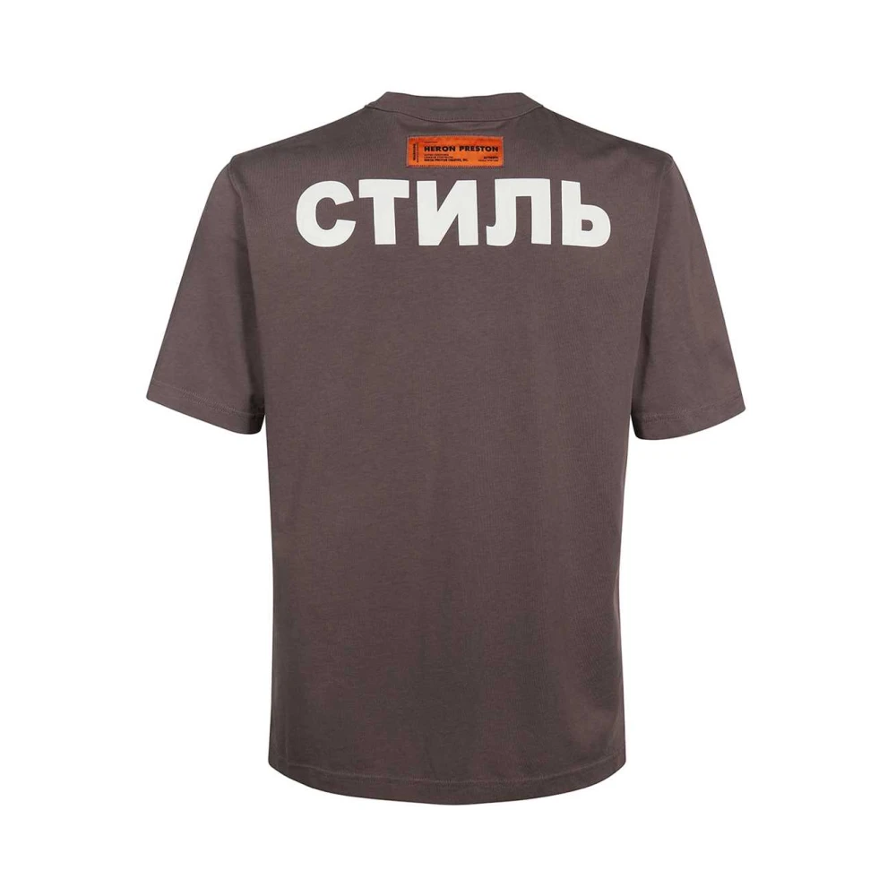 Heron Preston Katoenen T-shirt met Frontprint Brown Heren