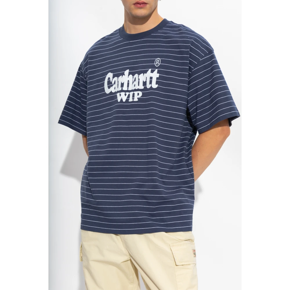 Carhartt WIP Orlean Spree T-shirt met logo Blue Heren