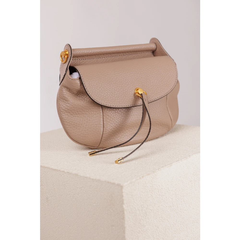 Gianni Chiarini Taupe Schoudertas met Gouden Details Beige Dames