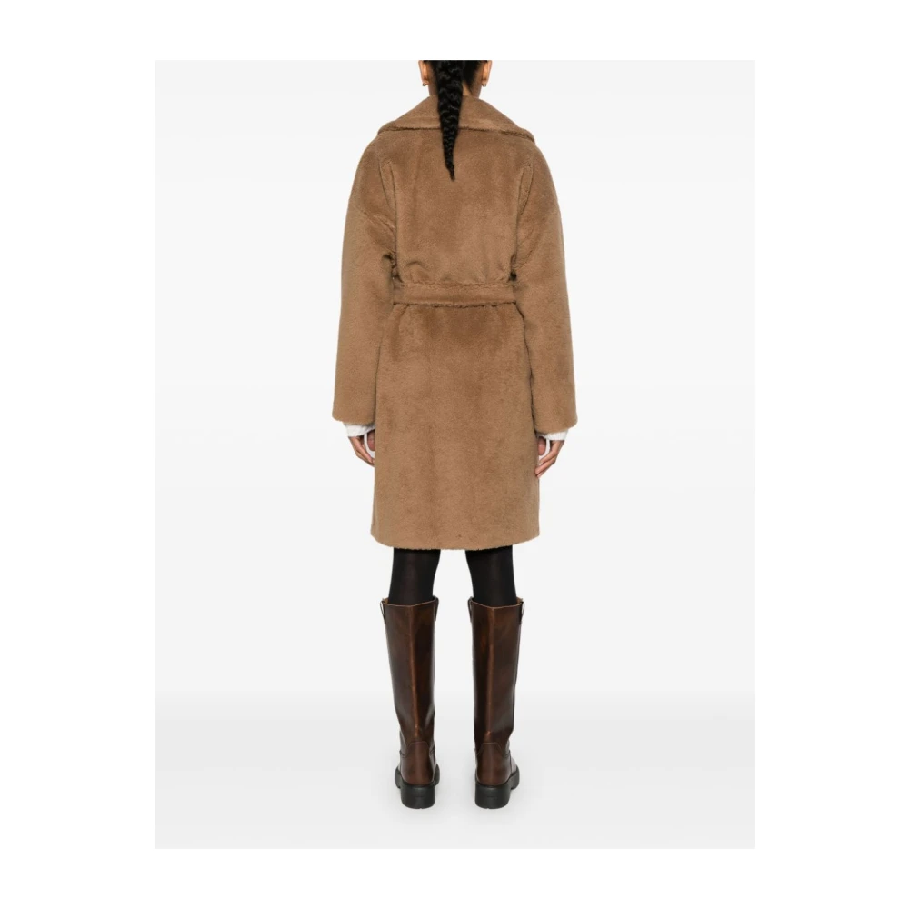 Max Mara Weekend Kameel Fleecejas met Riem Brown Dames
