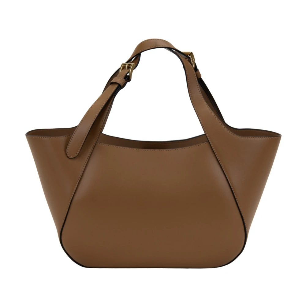 Prada Leren handtas met magnetische knoop Beige Dames