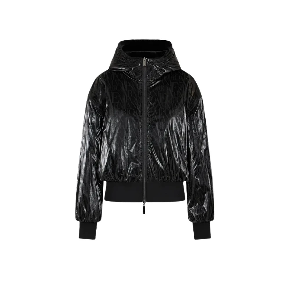 Emporio Armani Omkeerbare Hoodie met Bonteffect Black Dames