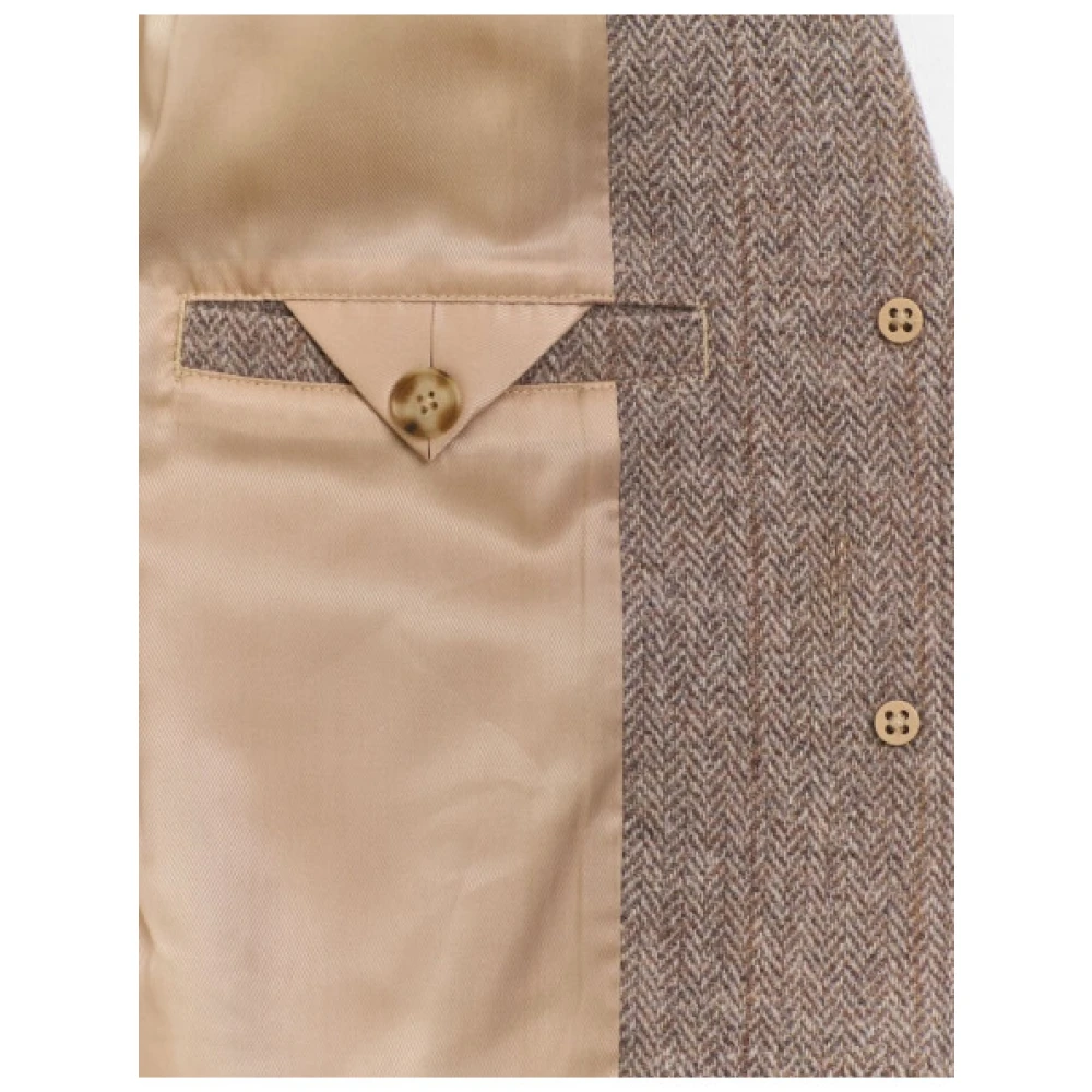 Gant Chevron Wollen Blazer met Getailleerde Kraag Beige Dames