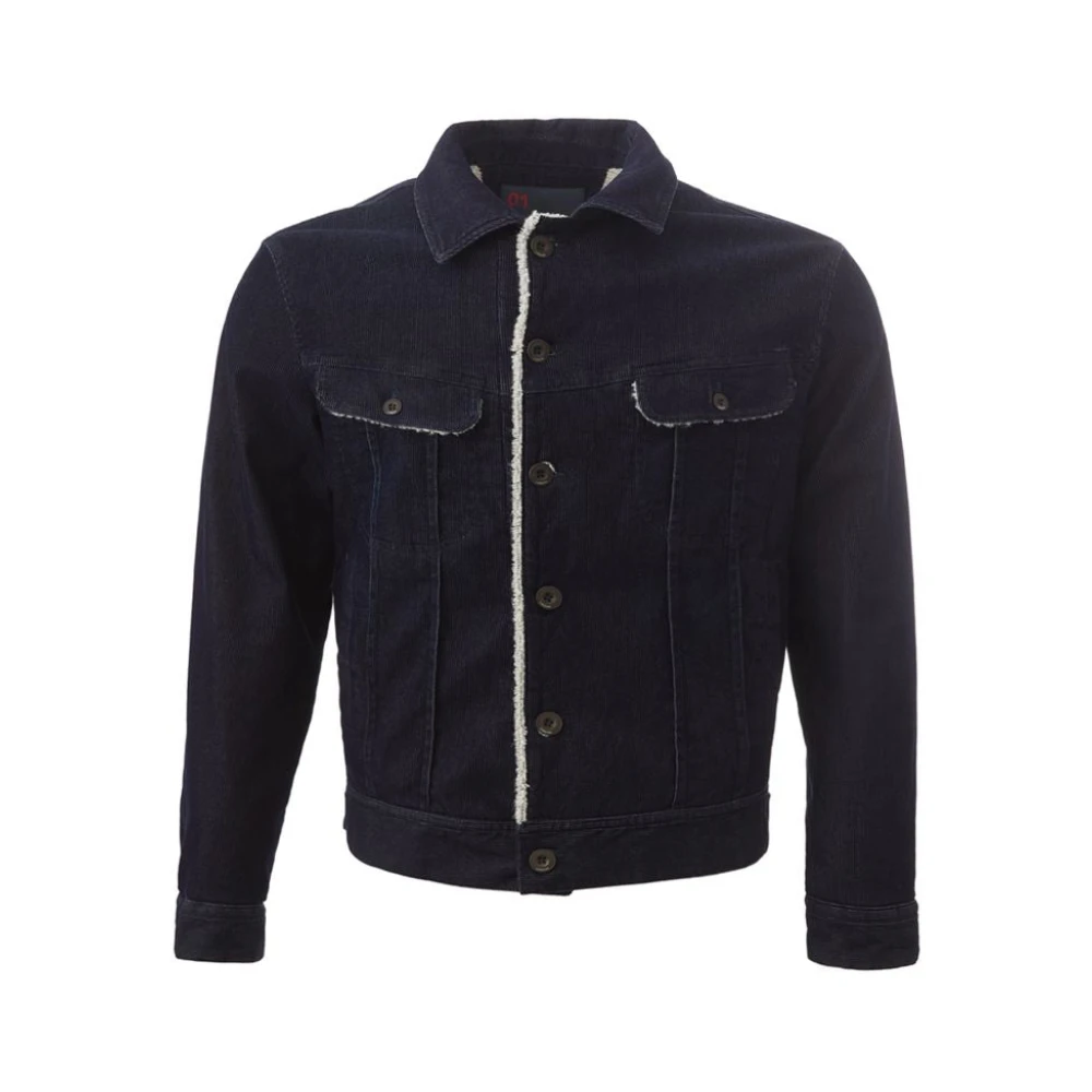 Lardini Blauwe Katoenen Jas Blue Heren