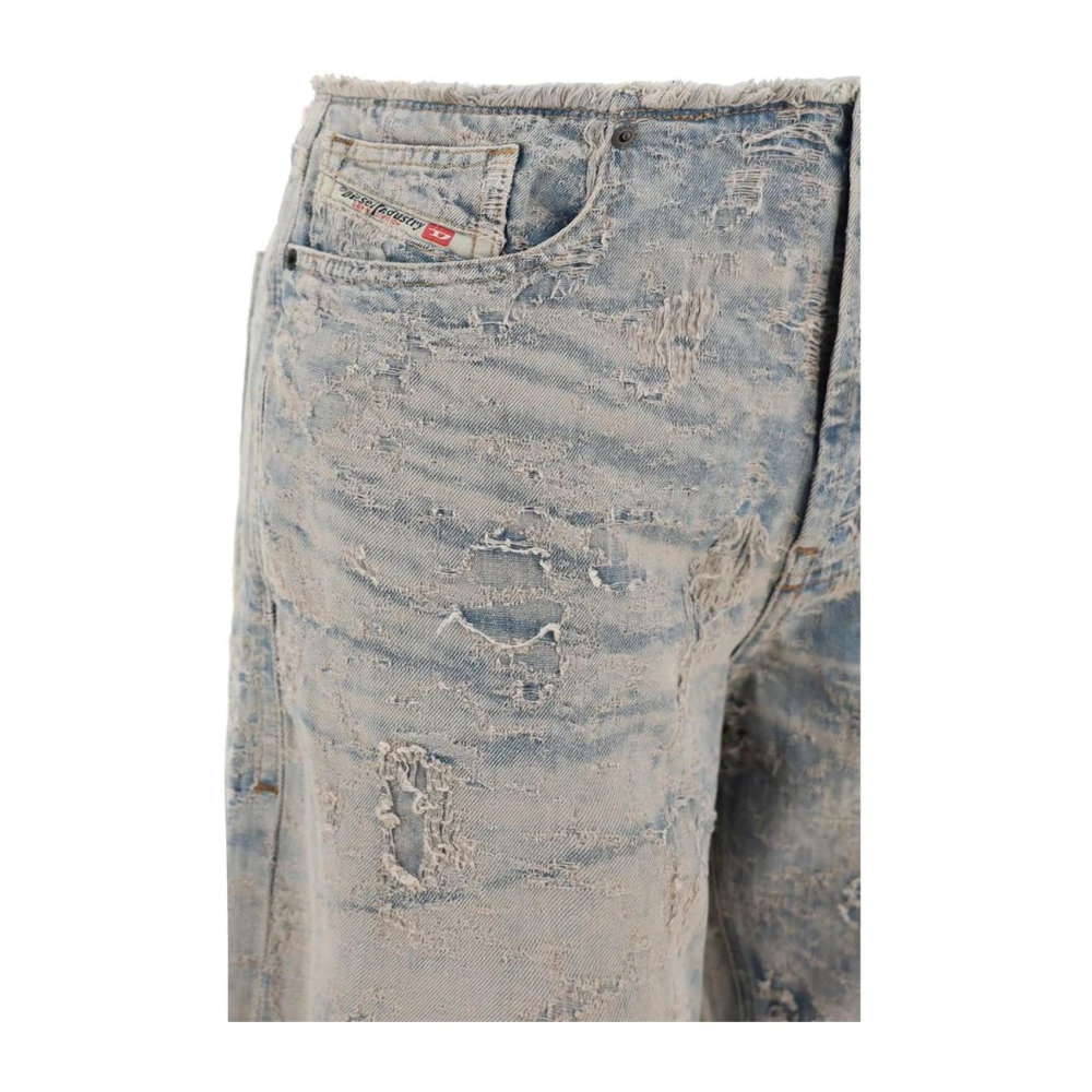 Diesel Vintage Straight Katoenen Jeans Vijf-Pocket Ontwerp Blue Dames