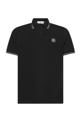 polo-a-rayures-noir-t-shirt