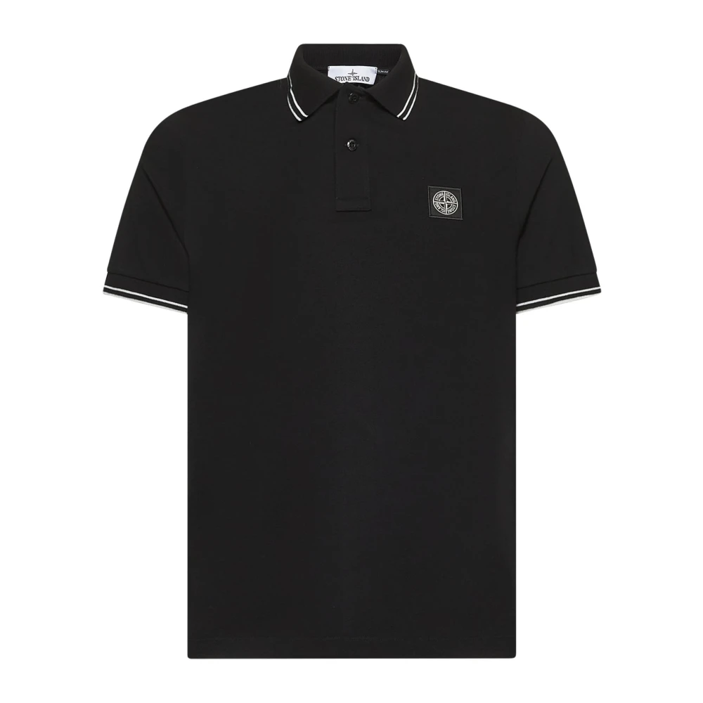 Stone Island Randig Polo Svart T-shirt Black, Herr