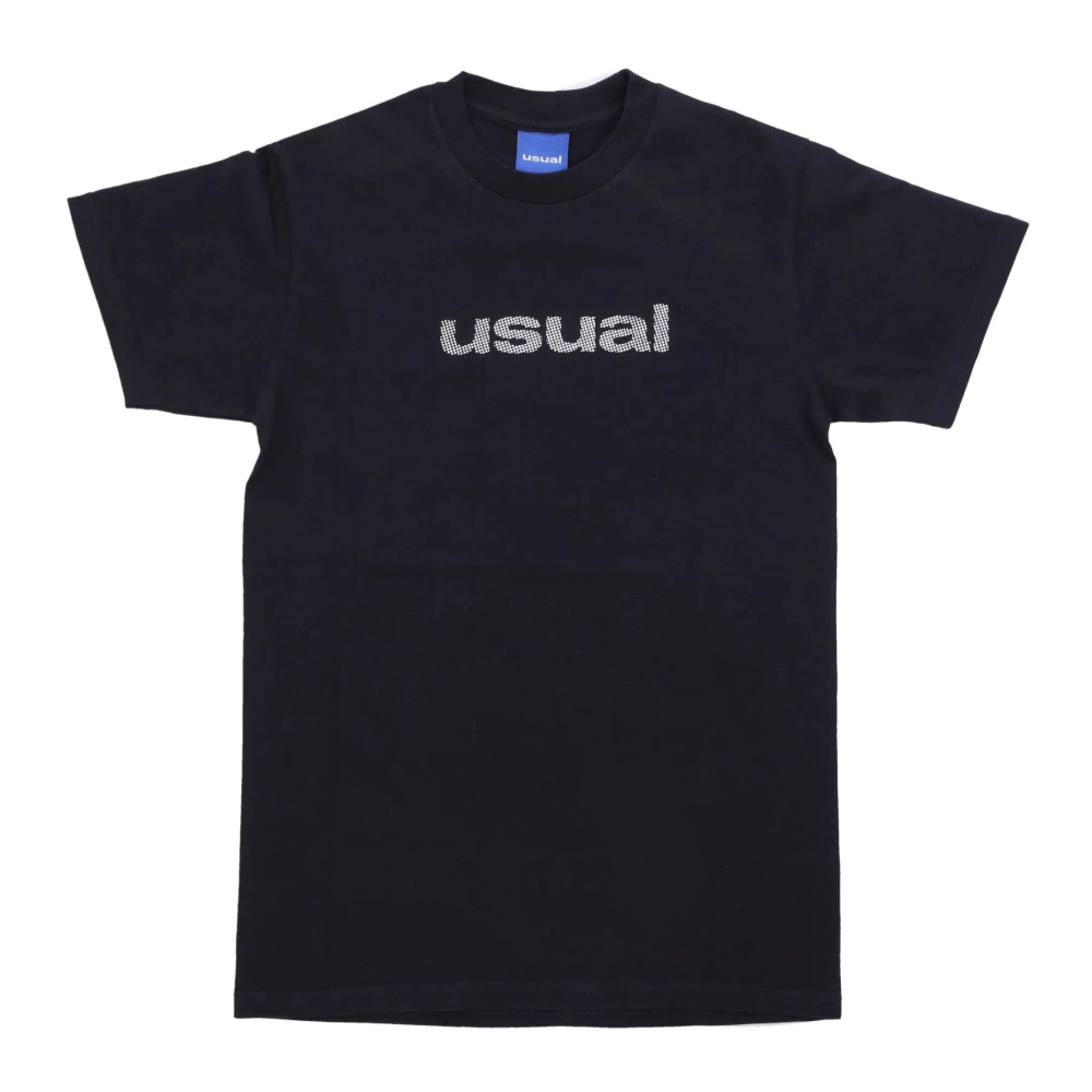 Usual Zwarte 3D Tee Korte Mouw T-shirt Black Heren