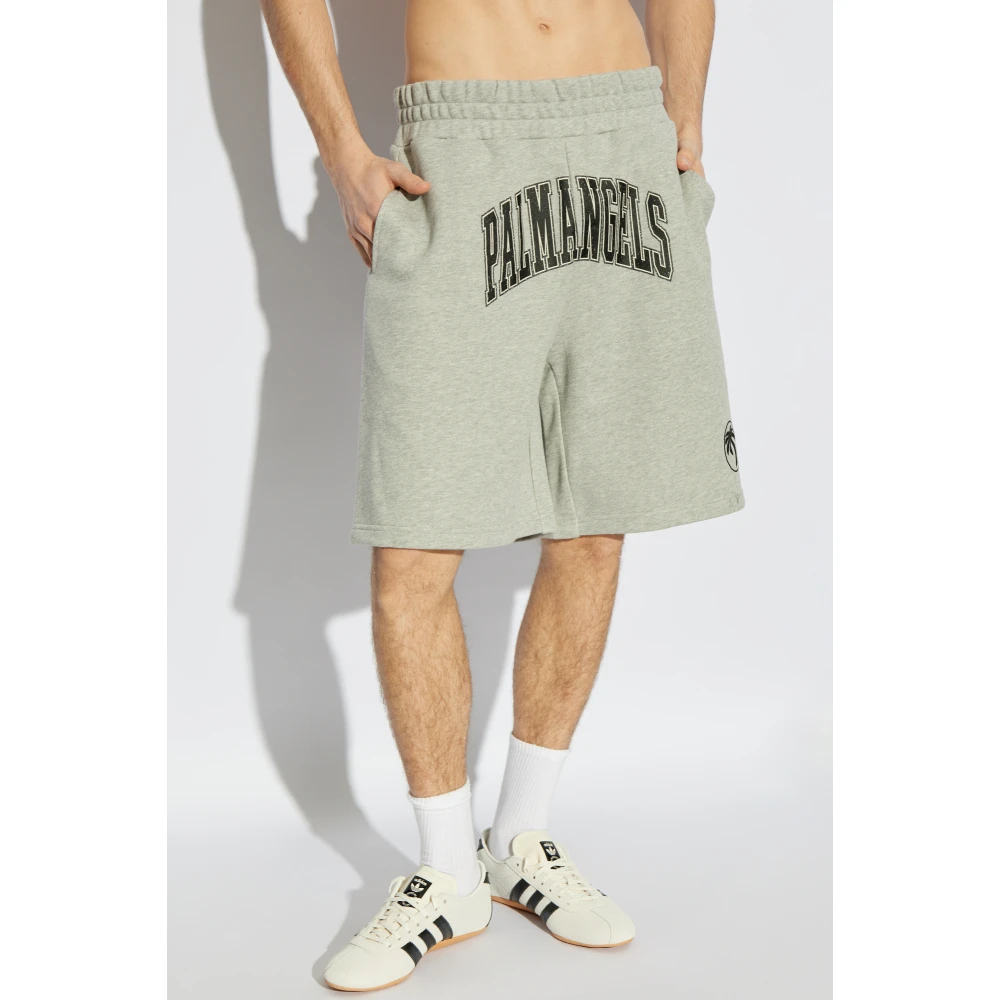 Palm Angels Gedrukte shorts Gray Heren