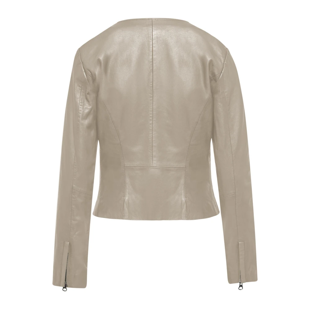BomBoogie Damy leren jas Beige Dames