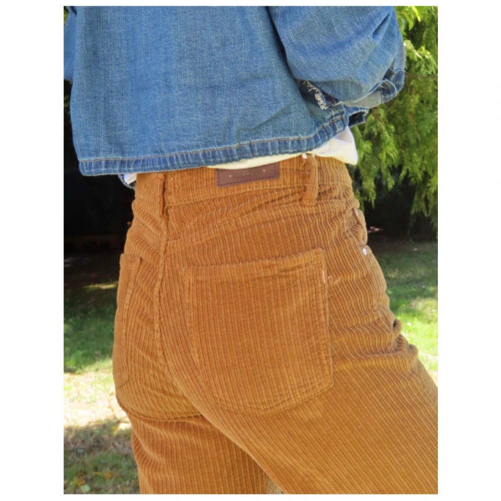 Islow Manon Wijde Broek met Knoopsluiting Brown Dames