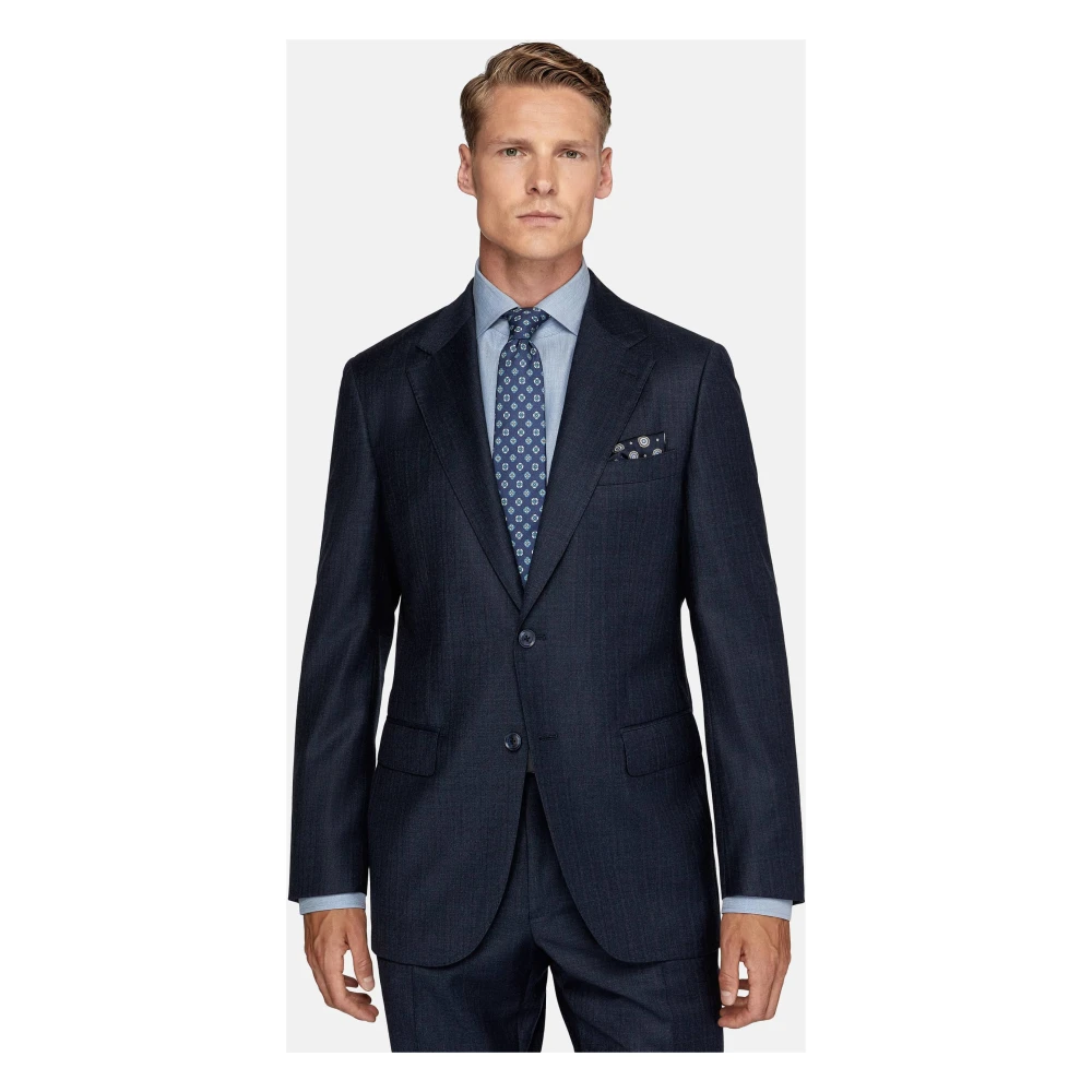 Boggi Milano Pakjes in zuivere wol met pinstripe Blue Heren