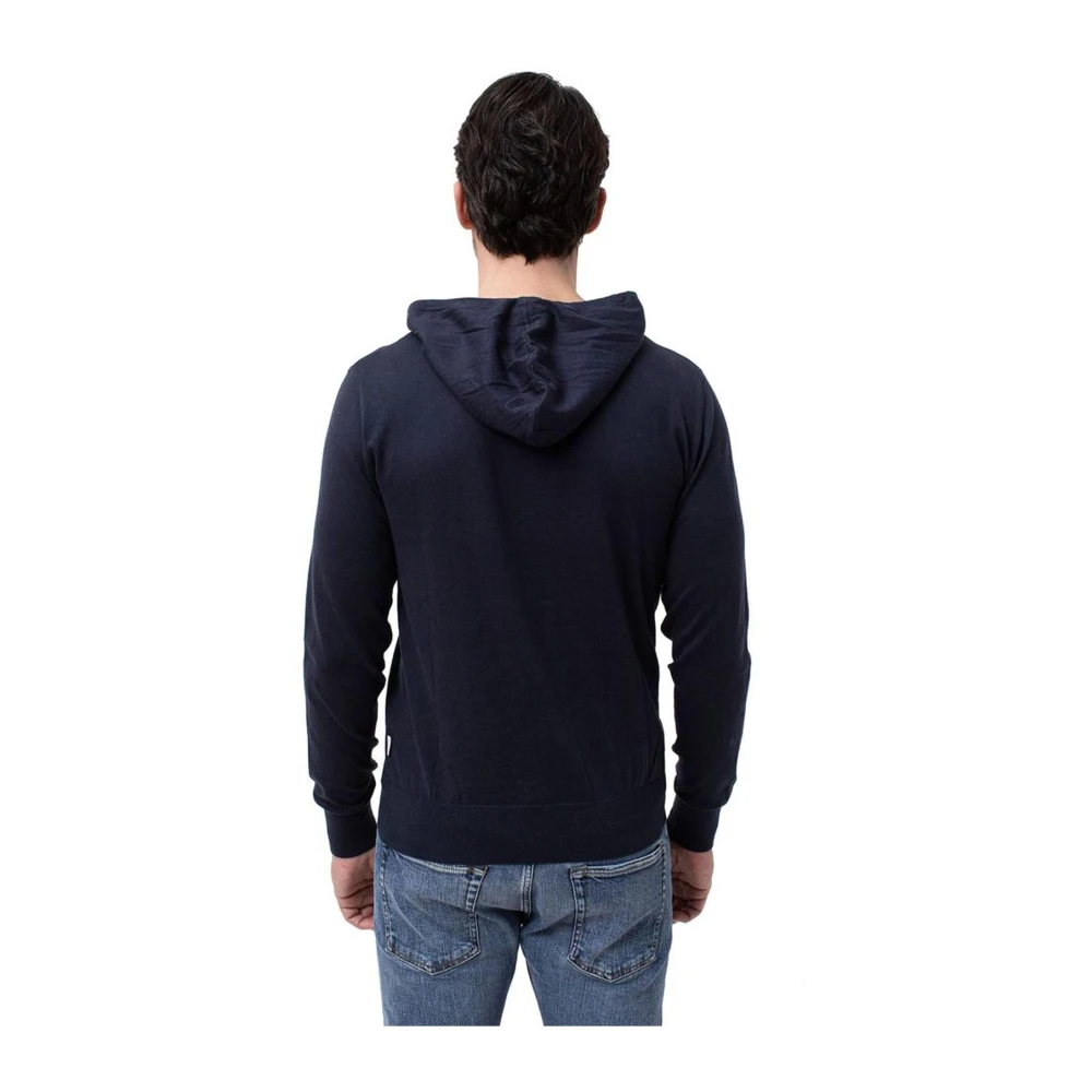 People of Shibuya Blauwe Katoen Kasjmier Hoodie met Koord Blue Heren