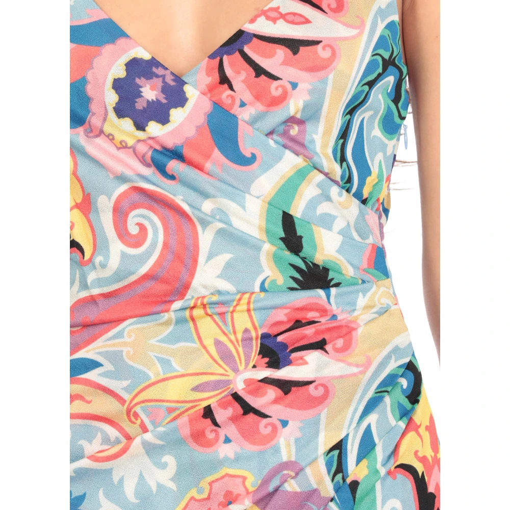 ETRO Multicolor Paisley V-hals Jurk Multicolor Dames