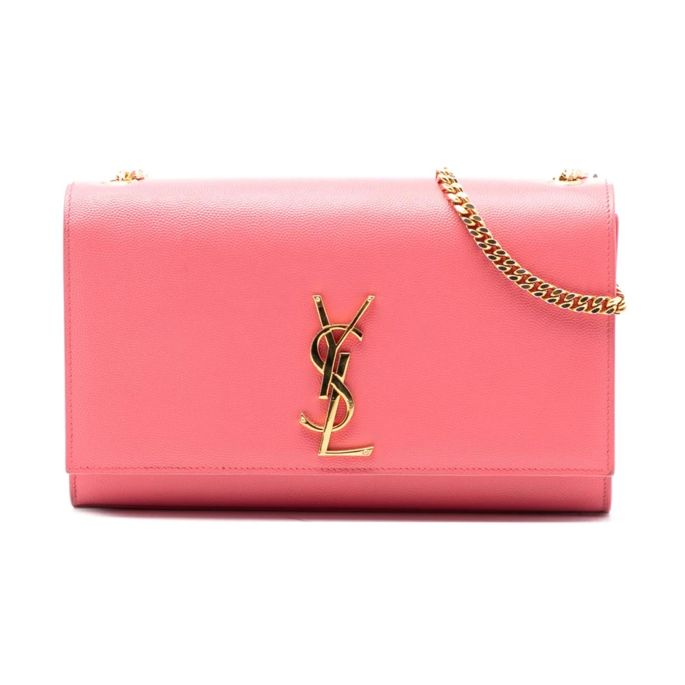 Saint Laurent Vintage Women's Pink Pre-Owned Chain Wallet