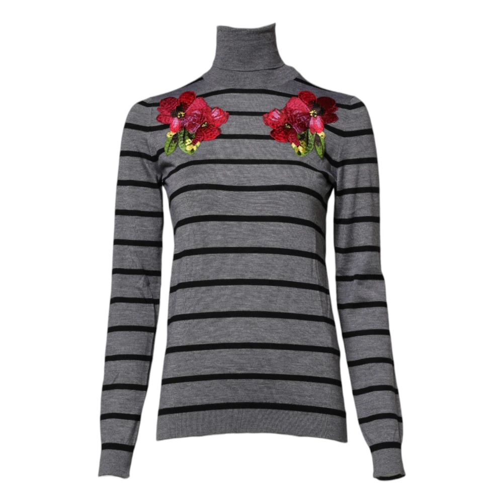 Dolce & Gabbana Women's Gray Cashmere Knitwear, 2XS, Pullover Jumper