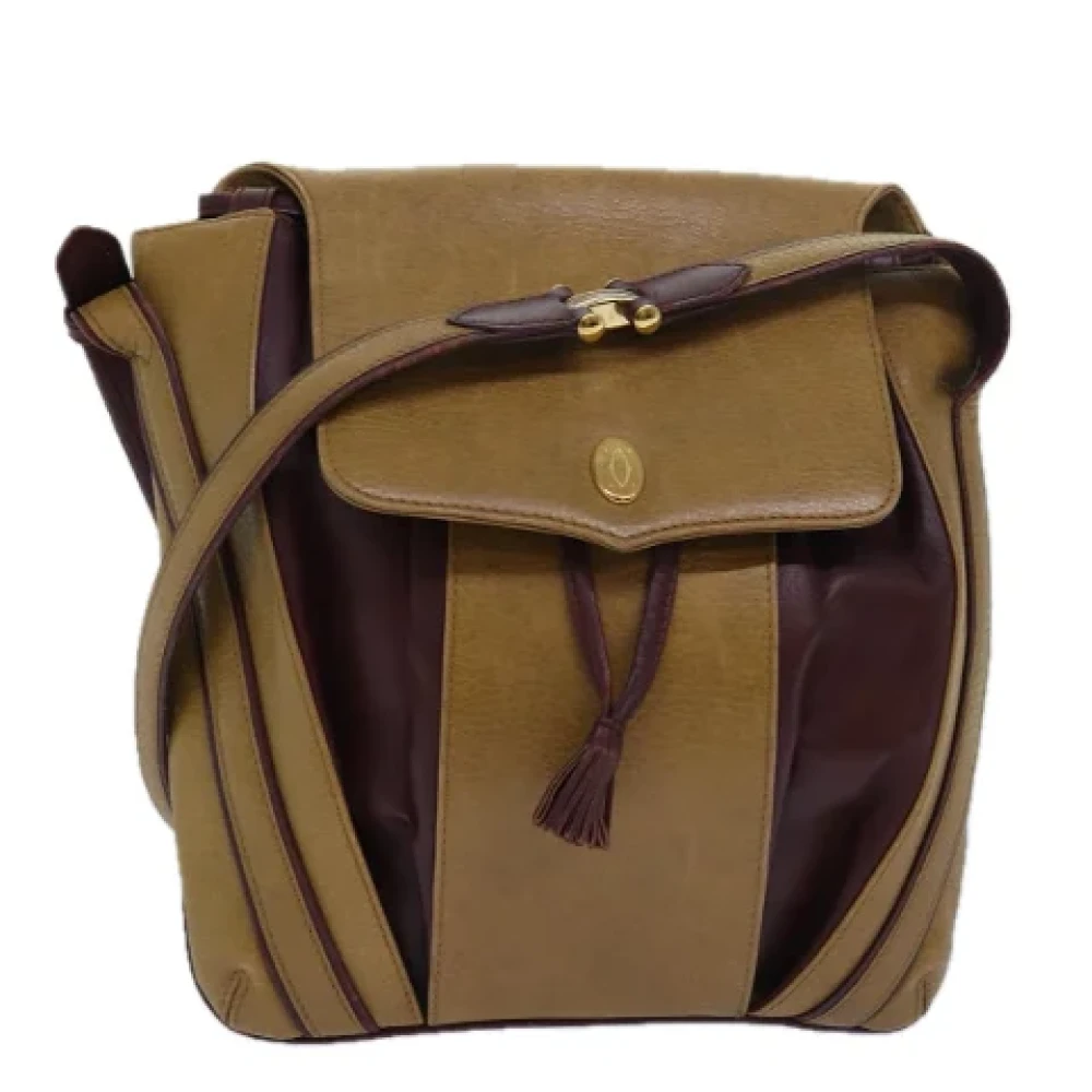 Cartier Vintage Pre-owned Leather shoulder-bags Beige Dames