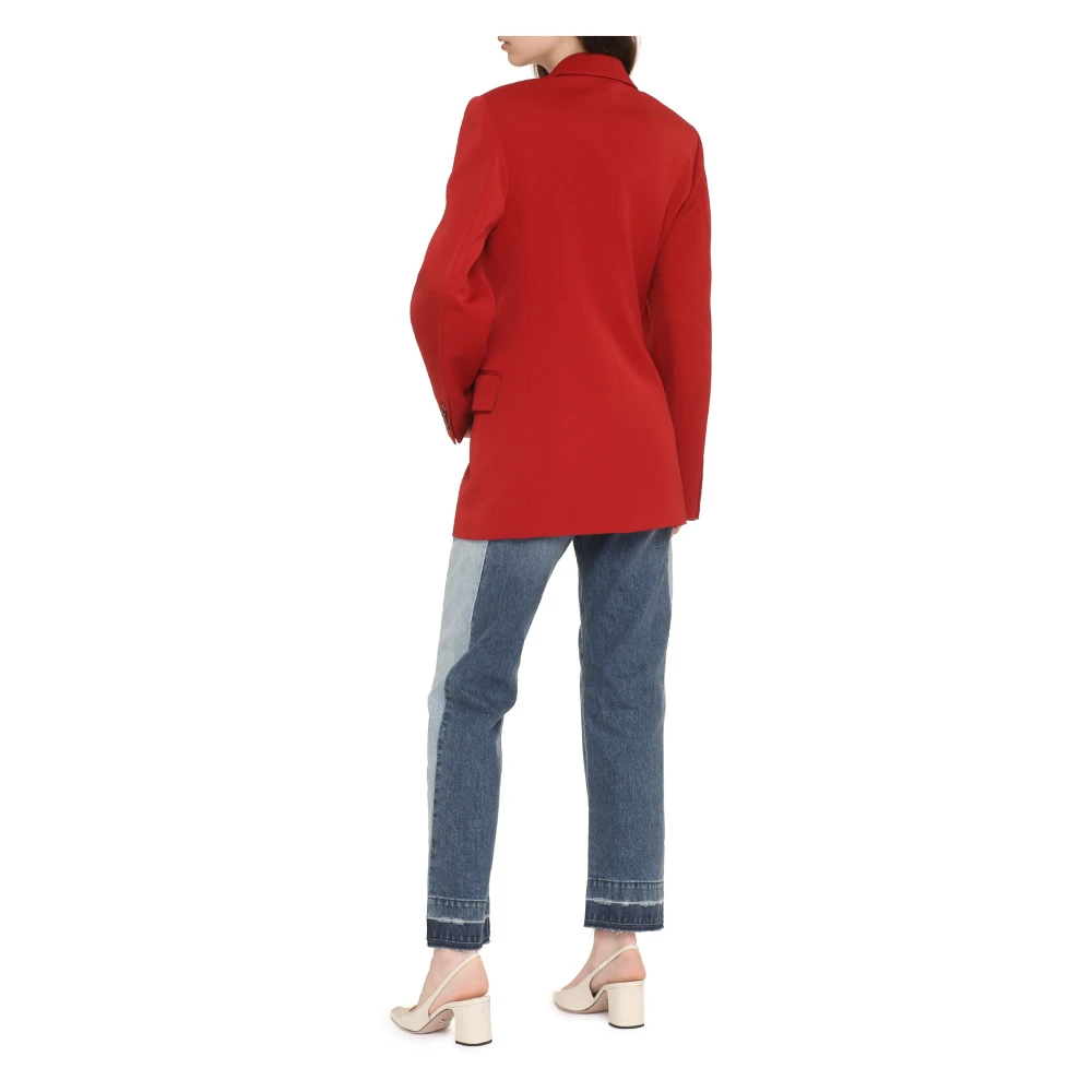 Victoria Beckham Dubbelrijige Wollen Blazer Red Dames