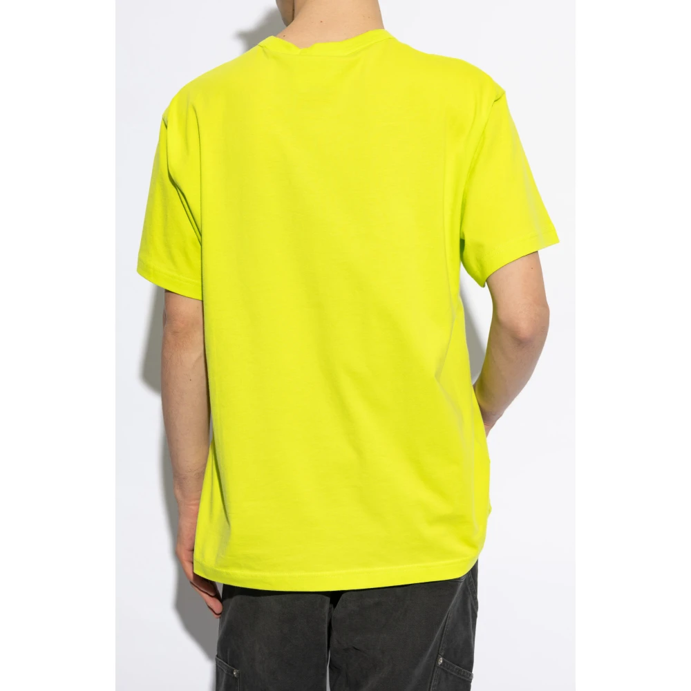 Versace Jeans Couture T-shirt met bedrukt logo Yellow Heren