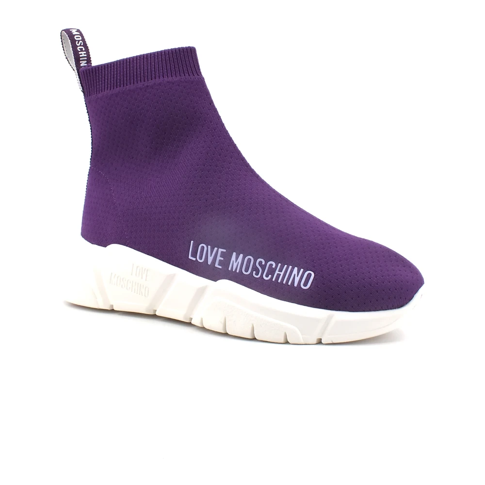 Love Moschino Running Elastic Sock Sneaker Dames Schoenen Paars