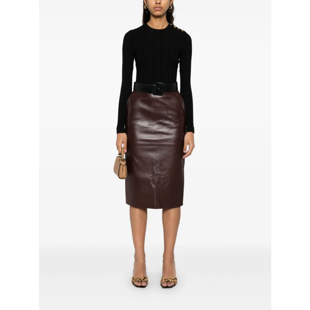 Elisabetta Franchi Zwarte trui met knoopsluiting bij de hals Black Dames