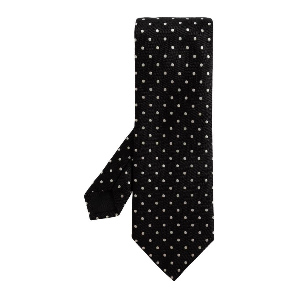 Tom Ford Uomo Nero Cravatta A Pois In Seta - Immagine 2