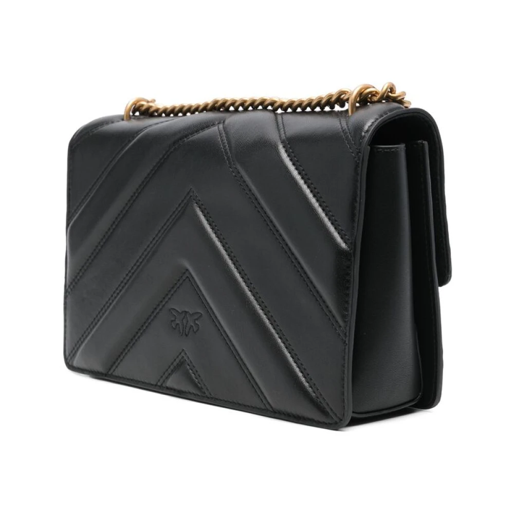 pinko Schoudertas met Chevron Quilting Black Dames