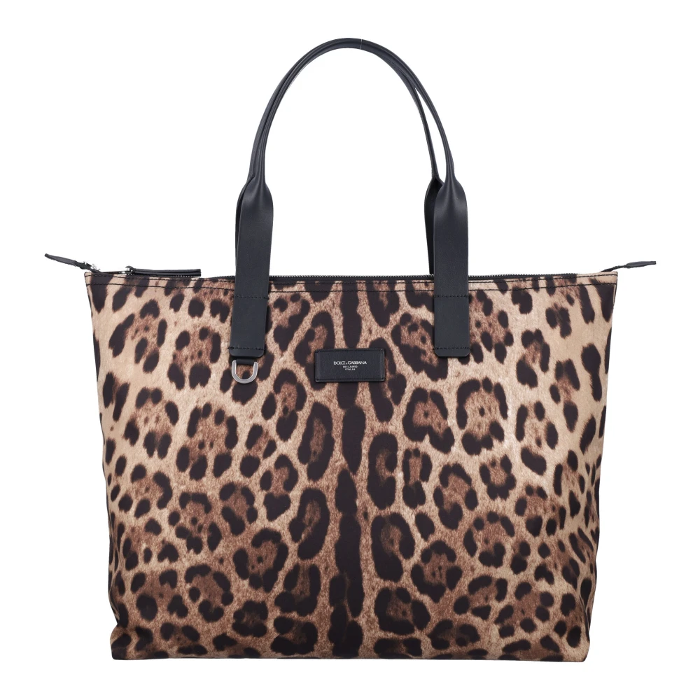 Dolce & Gabbana Luipaardprint Tote Tas Brown Heren