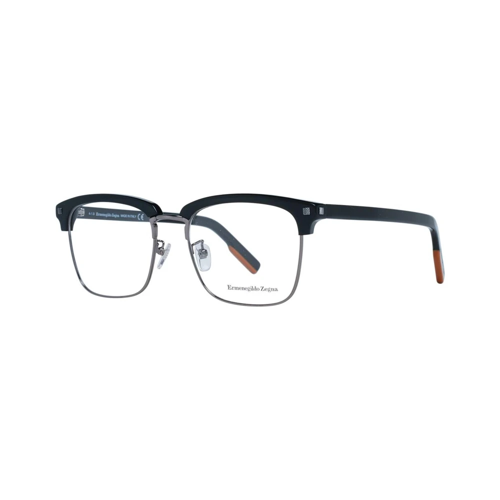 Ermenegildo Zegna Zwarte Vierkante Optische Frames Black Heren