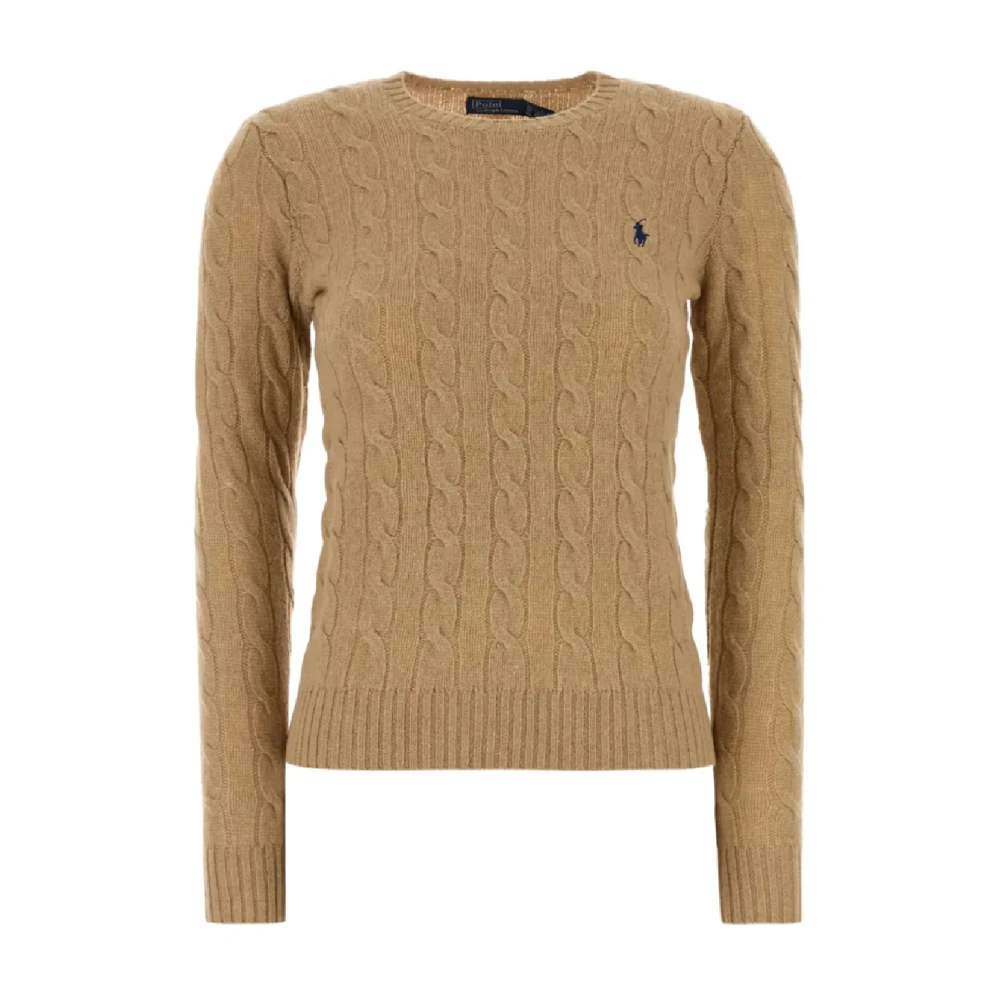 Polo Ralph Lauren Women's Brown Long Sleeve Pullover - Round-Neck Knitwear - L - Knitwear
