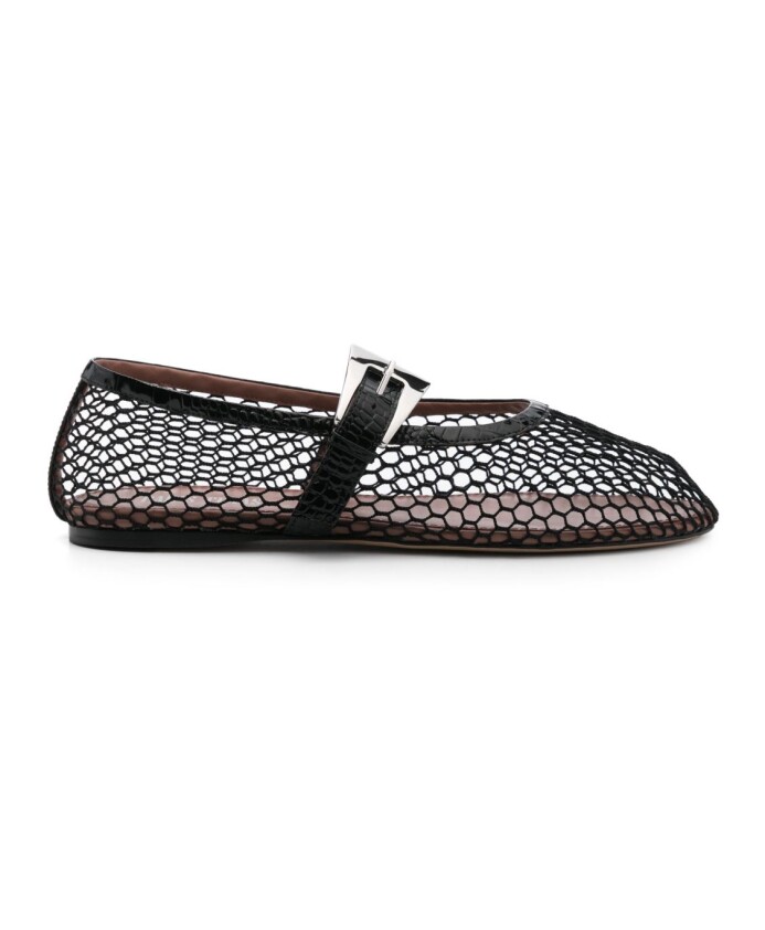 chaussures-plates-noires-avec-boucle