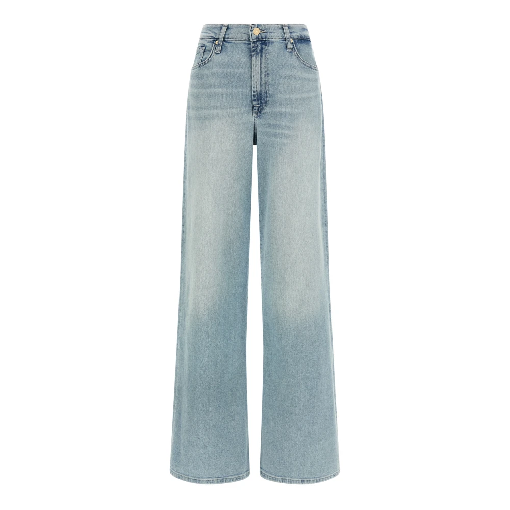 7 For All Mankind Women's Blue Lotta Jeans - Wide Jeans - W25 - Jeans