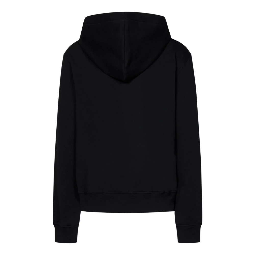 Moschino Zwarte zip-up hoodie met hartprint Black Dames