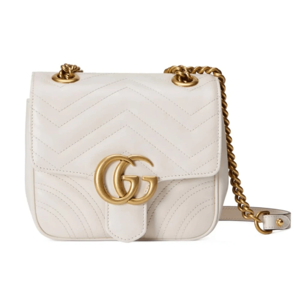 Gucci Mini Gewatteerde Schoudertas White Dames
