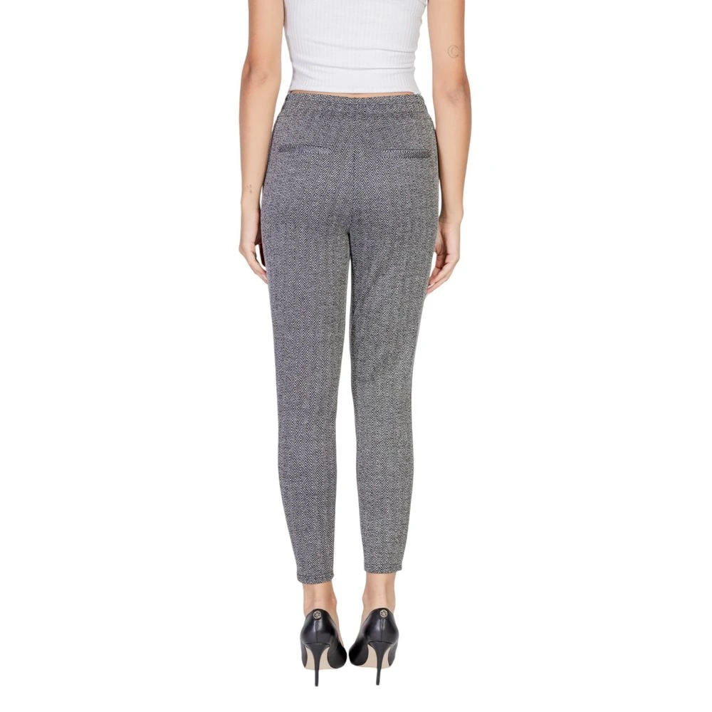 Ichi Zwarte Polyester Dames Herfst Winter Broek Black Dames