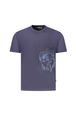 t-shirt-homme-en-coton-bleu-logo-tendance