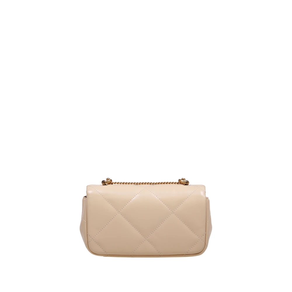 TORY BURCH Diamant Quilt Mini Flap Tas Beige Dames