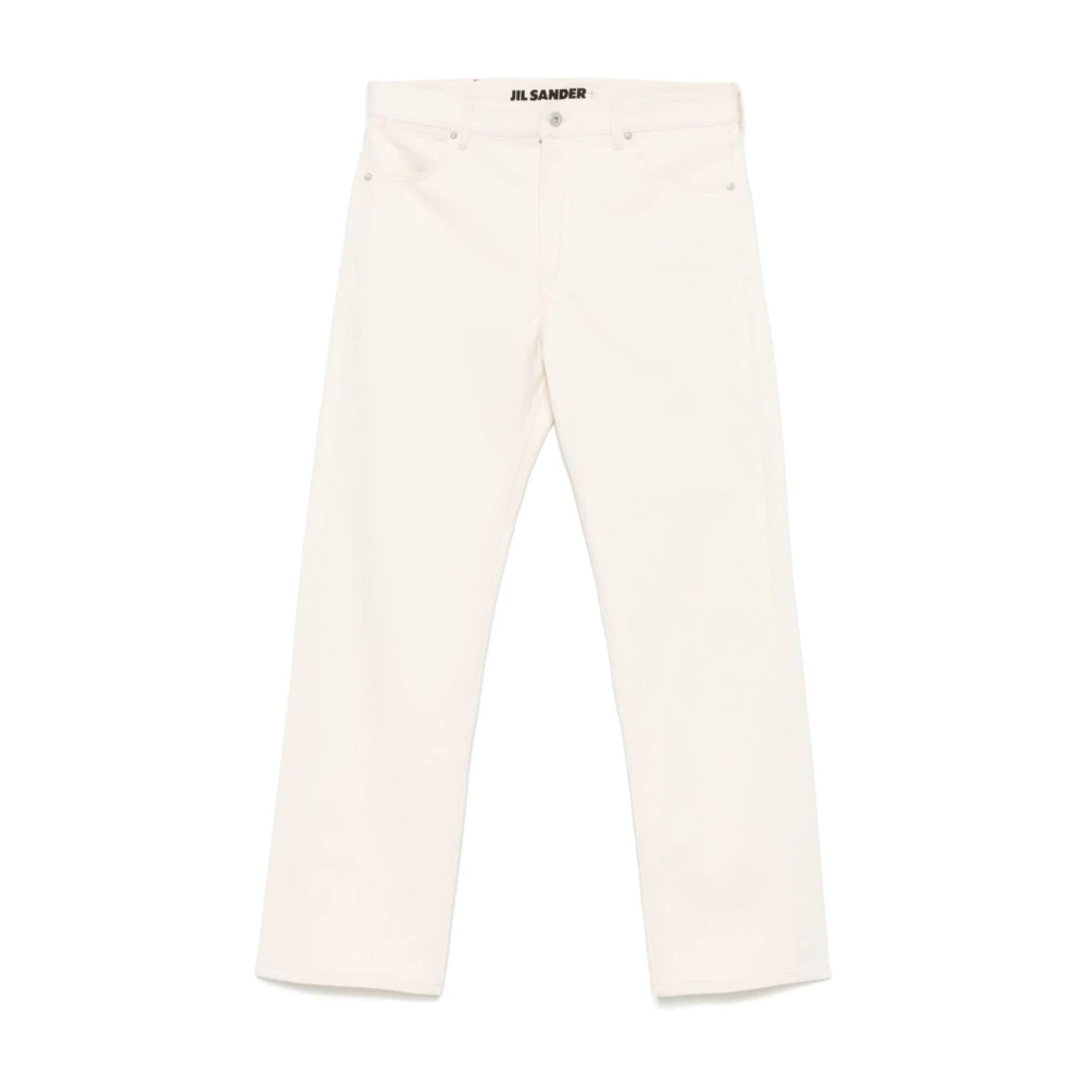 Jil Sander Men's White Selvage Jeans - Straight Fit Jeans - W33 - Jeans