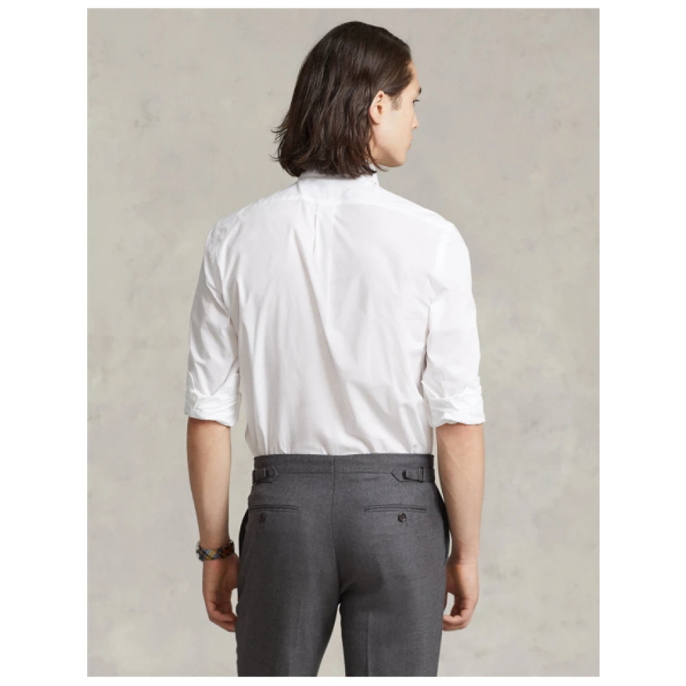 Polo Ralph Lauren Stretch Katoenen Maatwerk Overhemd White Heren
