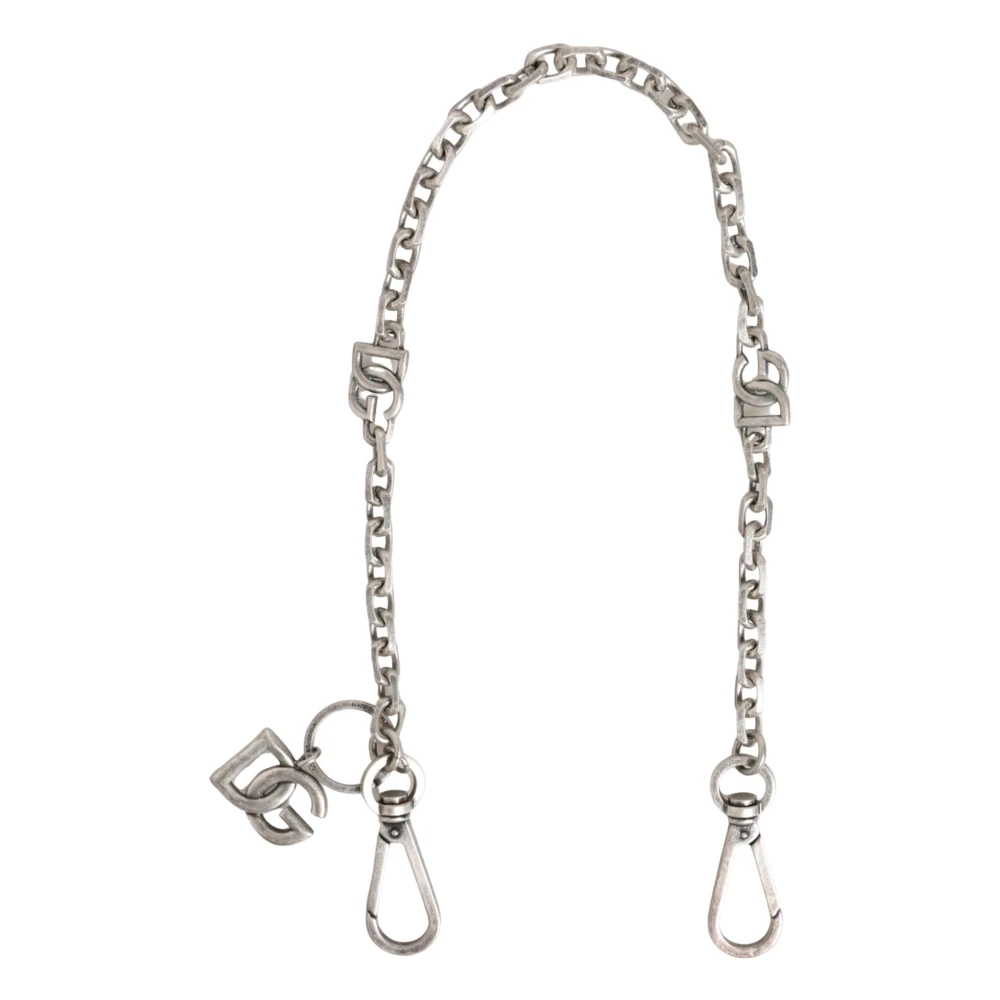 Dolce & Gabbana Men's Silver Tone Dg Logo Chain Necklace