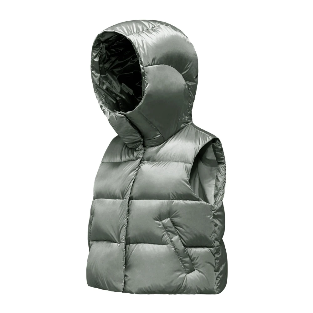 BomBoogie Puffy Down Vest in Bright Nylon Black Dames