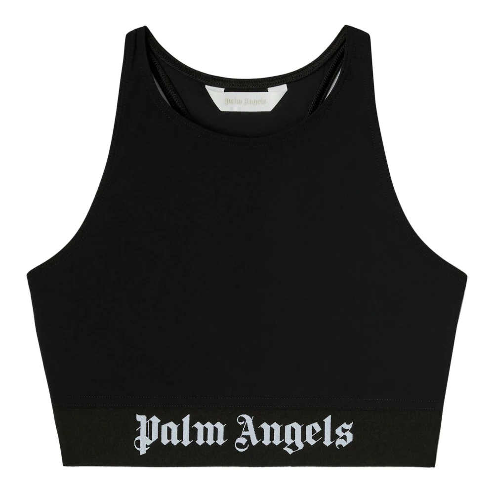 Palm Angels Women's Black Sport Top For - Sleeveless Tops - M - Tops