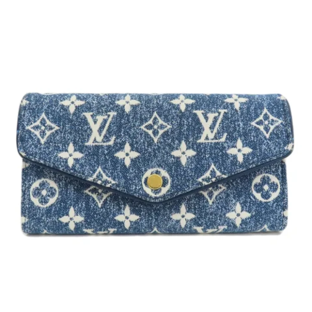 Louis Vuitton Vintage Pre-owned Denim wallets Blue Dames